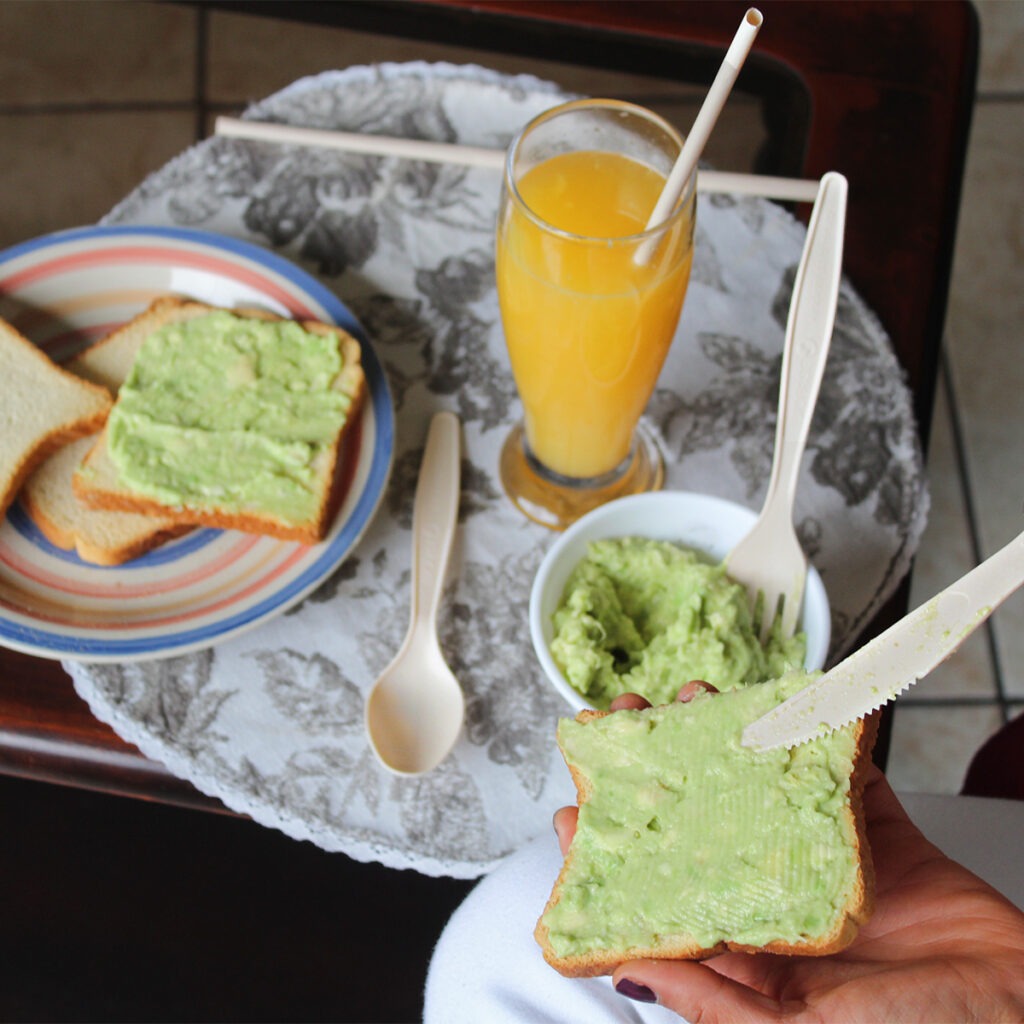 cubiertos y sorbetes